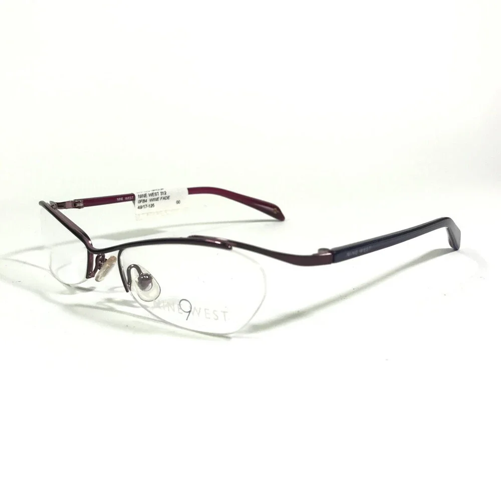Nine West Petite Eyeglasses Frames 312 FB4 Purple Round Half Rim 49-17-125